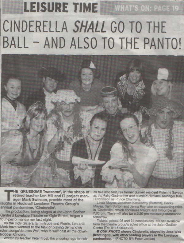 Hucknall Dispatch review of Cinderella